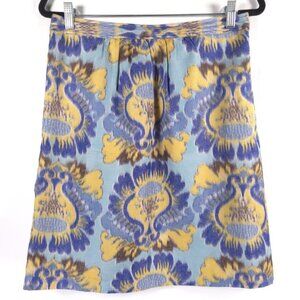 TORY BURCH SILK Blend Pleated Skirt A-Line Abstract Print‎ Size 8